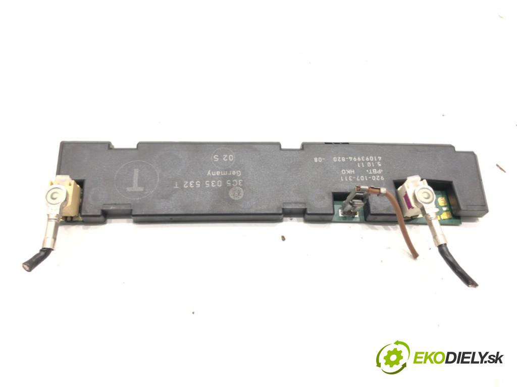 VW PASSAT B7 (362) 2010 - 2015    2.0 TDI 125 kW [170 KM] olej napędowy 2010 - 2014  Zosilňovač Antenní: 3C5035532T (Zosilňovače)