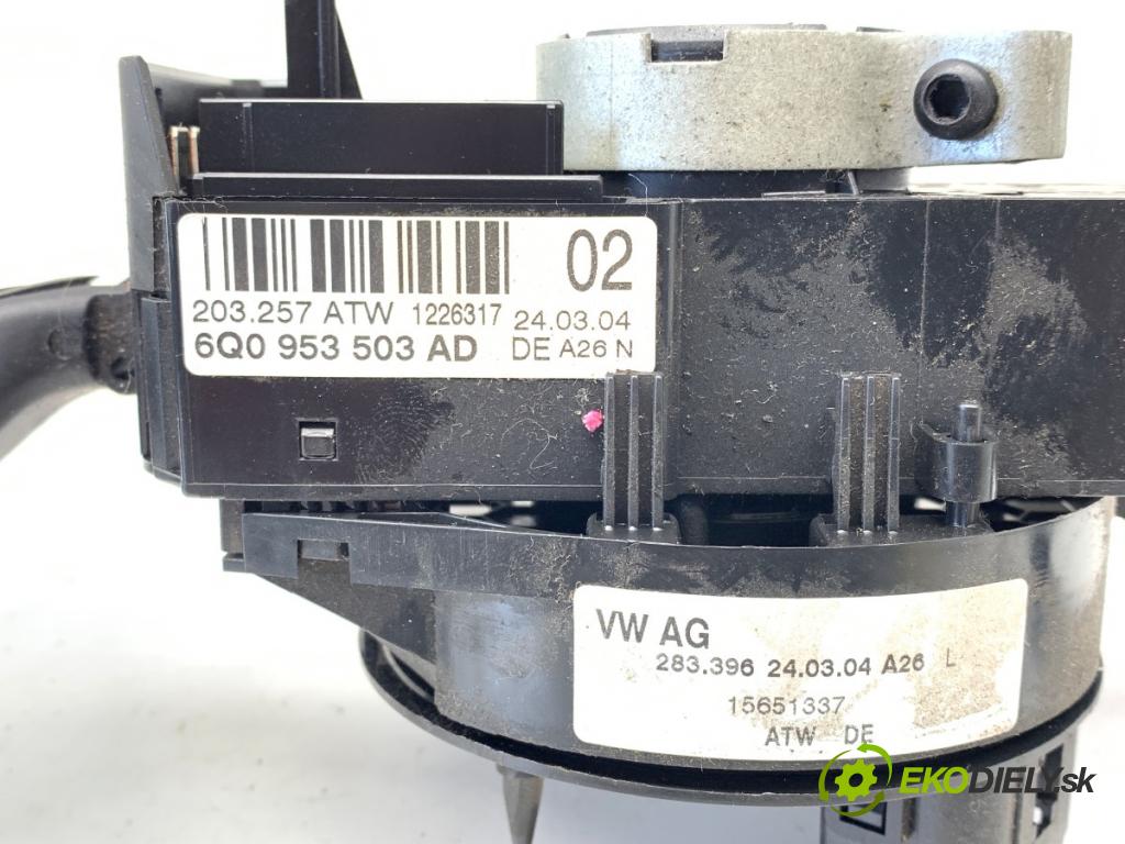 SEAT IBIZA III (6L1) 2002 - 2009    1.4 16V 55 kW [75 KM] benzyna 2002 - 2007  Prepínač kombinovaný 6Q0953503AD (Prepínače, spínače, tlačidlá a ovládače kúrenia)