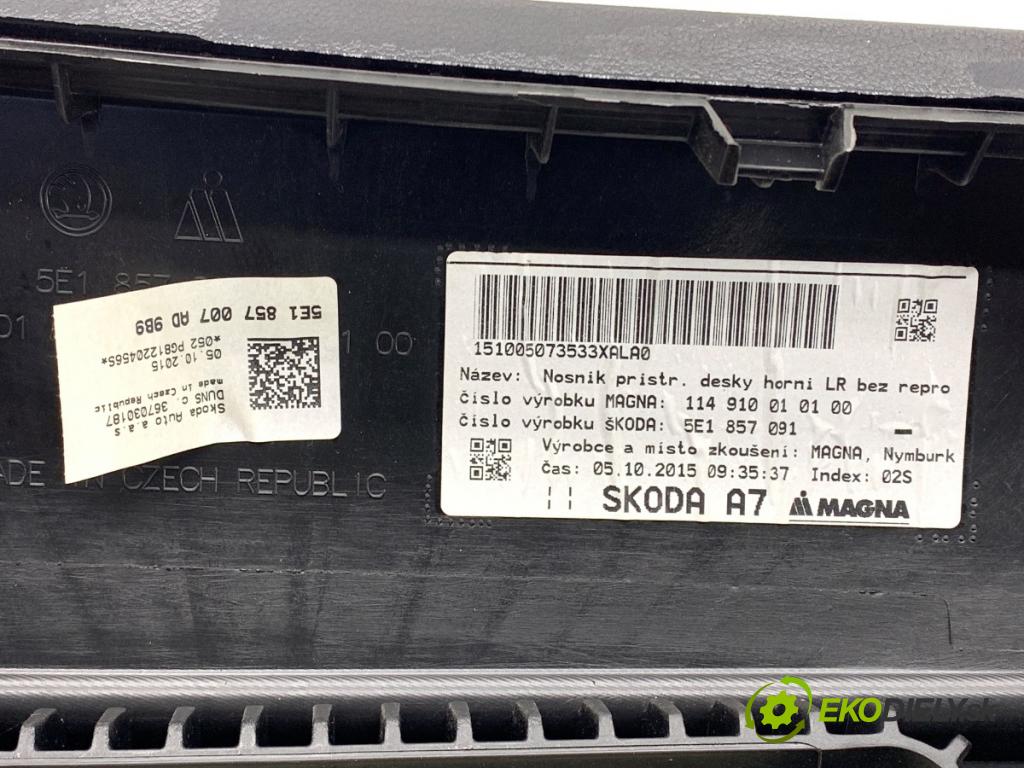 SKODA OCTAVIA III (5E3, NL3, NR3) 2012 - 2022    1.6 TDI 81 kW [110 KM] olej napędowy 2013 - 2022  Palubná doska 5E1857091 (Palubné dosky)
