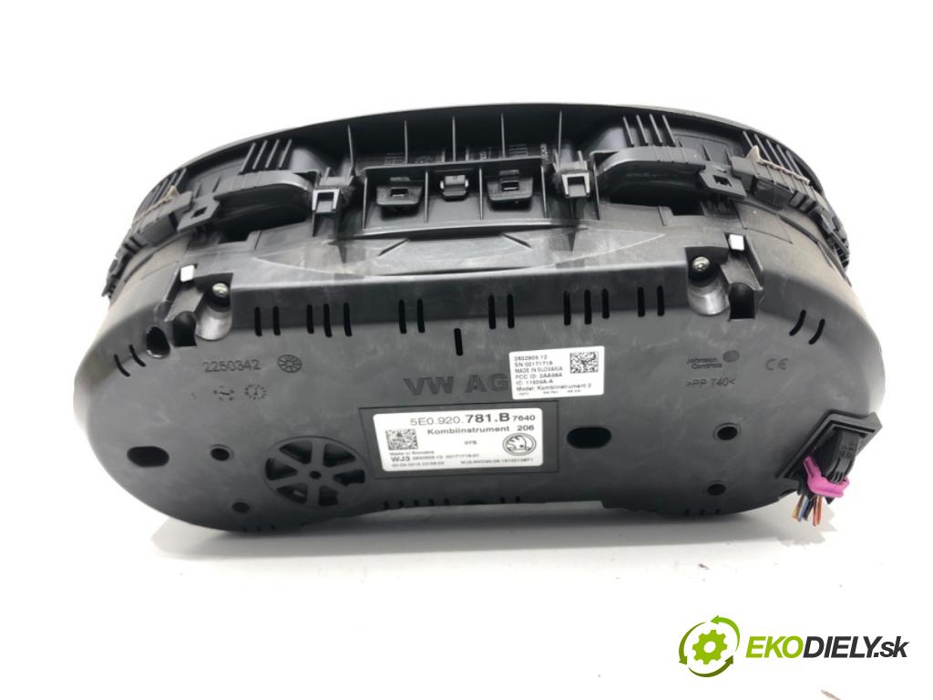 SKODA OCTAVIA III (5E3, NL3, NR3) 2012 - 2022    1.6 TDI 81 kW [110 KM] olej napędowy 2013 - 2022  Prístrojovka 5E0920781B (Prístrojové dosky, displeje)