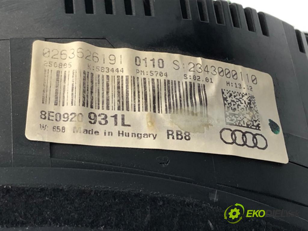 AUDI A4 B7 Avant (8ED) 2004 - 2008    1.9 TDI 85 kW [116 KM] olej napędowy 2004 - 2008  Prístrojovka 8E0920931L (Prístrojové dosky, displeje)