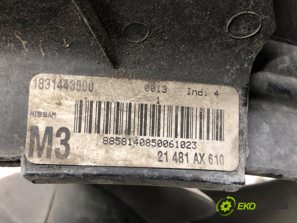 NISSAN MICRA III (K12) 2002 - 2010    1.5 dCi 63 kW [86 KM] olej napędowy 2005 - 2010  ventilátor chladiče 1831443000 (Ventilátory)