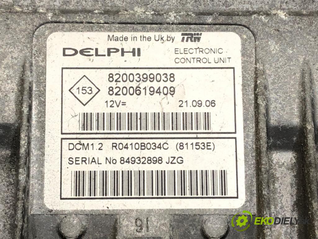 NISSAN MICRA III (K12) 2002 - 2010    1.5 dCi 63 kW [86 KM] olej napędowy 2005 - 2010  riadiaca jednotka Motor 8200399038 (Riadiace jednotky)