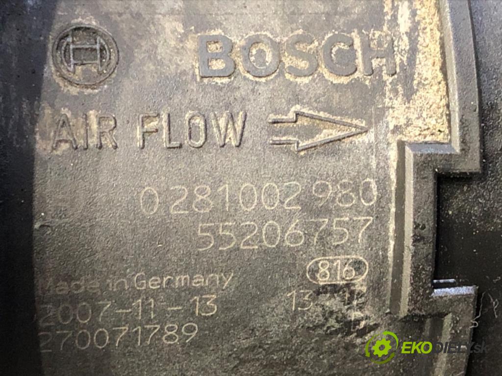FIAT BRAVO II (198_) 2006 - 2022    1.9 D Multijet (198AXB1A) 88 kW [120 KM] olej napędowy 2007 - 2014  Váha vzduchu 0281002980 55206757 (Váhy vzduchu)