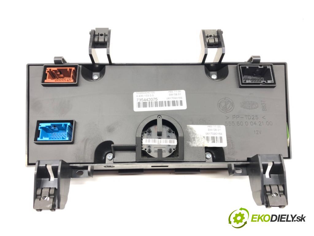 FIAT BRAVO II (198_) 2006 - 2022    1.9 D Multijet (198AXB1A) 88 kW [120 KM] olej napędowy 2007 - 2014  Panel ovládania kúrenia 735442075 (Prepínače, spínače, tlačidlá a ovládače kúrenia)