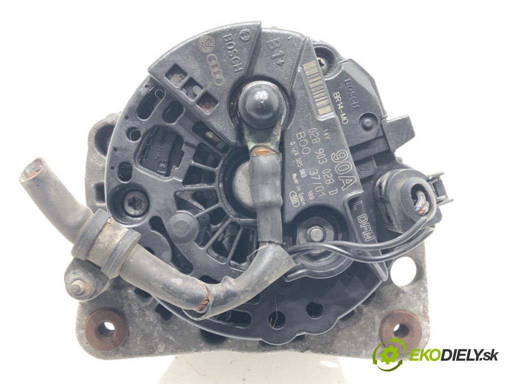 SEAT LEON (1M1) 1999 - 2006    1.6 16 V 77 kW [105 KM] benzyna 2000 - 2006  Alternátor 028903028D (Alternátory)