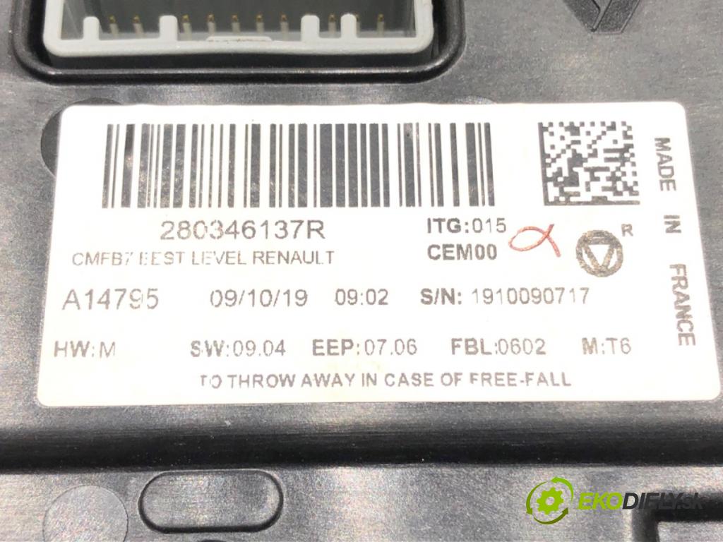RENAULT CLIO V (B7_) 2019 - 2022    1.0 TCe 100 (B7MT) 74 kW [101 KM] benzyna 2019 - 2022  Displej 280346137R (Přístrojové desky, displeje)