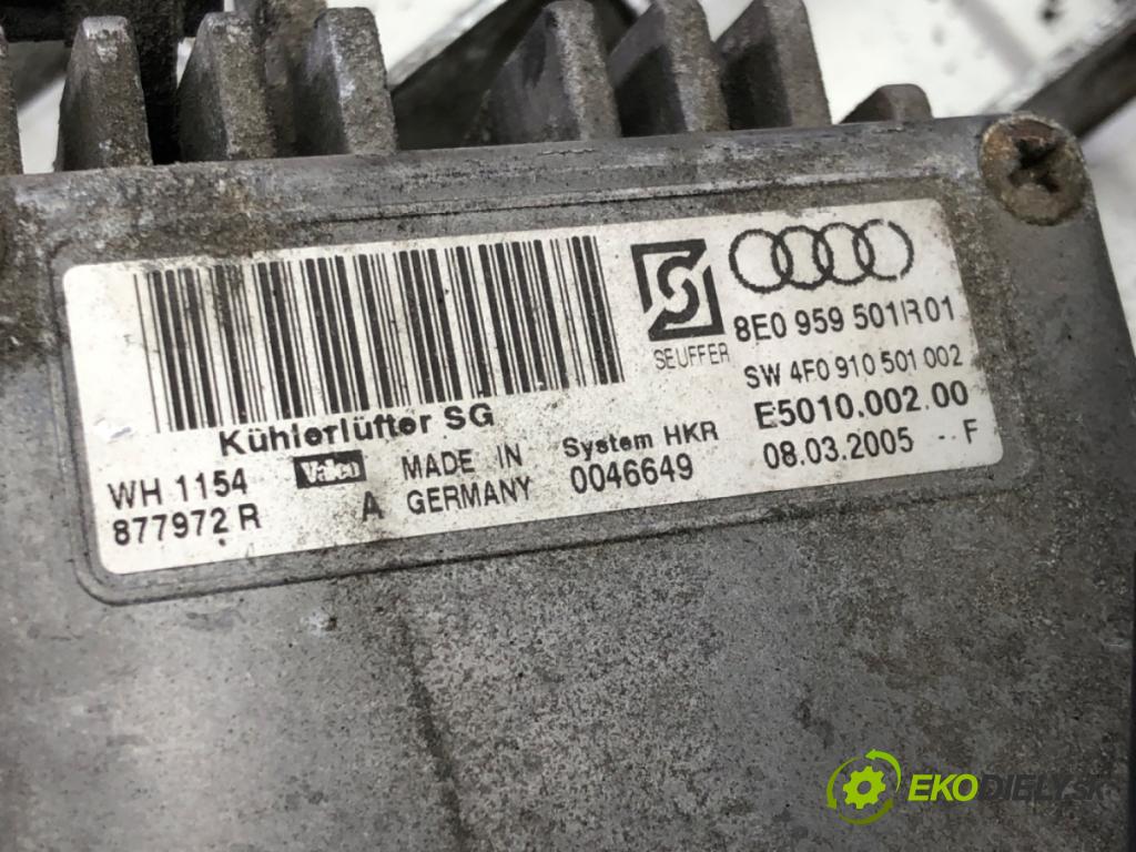 AUDI A4 B7 Avant (8ED) 2004 - 2008    2.0 TDI 103 kW [140 KM] olej napędowy 2004 - 2008  ventilátor chladiče 8E0959501R (Ventilátory)