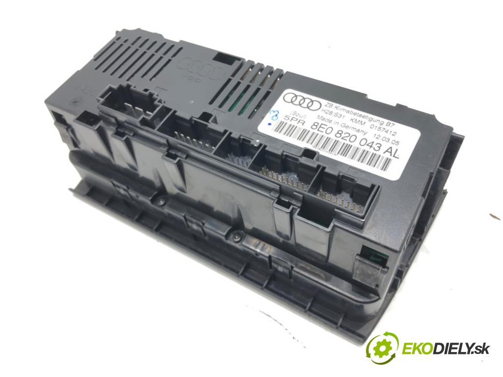 AUDI A4 B7 Avant (8ED) 2004 - 2008    2.0 TDI 103 kW [140 KM] olej napędowy 2004 - 2008  Panel ovládania kúrenia 8E0820043AL (Prepínače, spínače, tlačidlá a ovládače kúrenia)