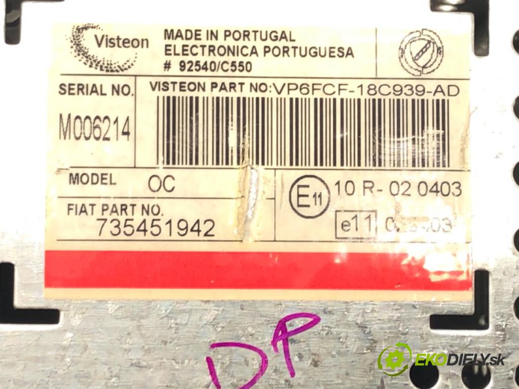 FIAT BRAVO II (198_) 2006 - 2022    1.9 D Multijet (198AXB1A) 88 kW [120 KM] olej napędowy 2007 - 2014  RADIO 735451942 (Audio zariadenia)