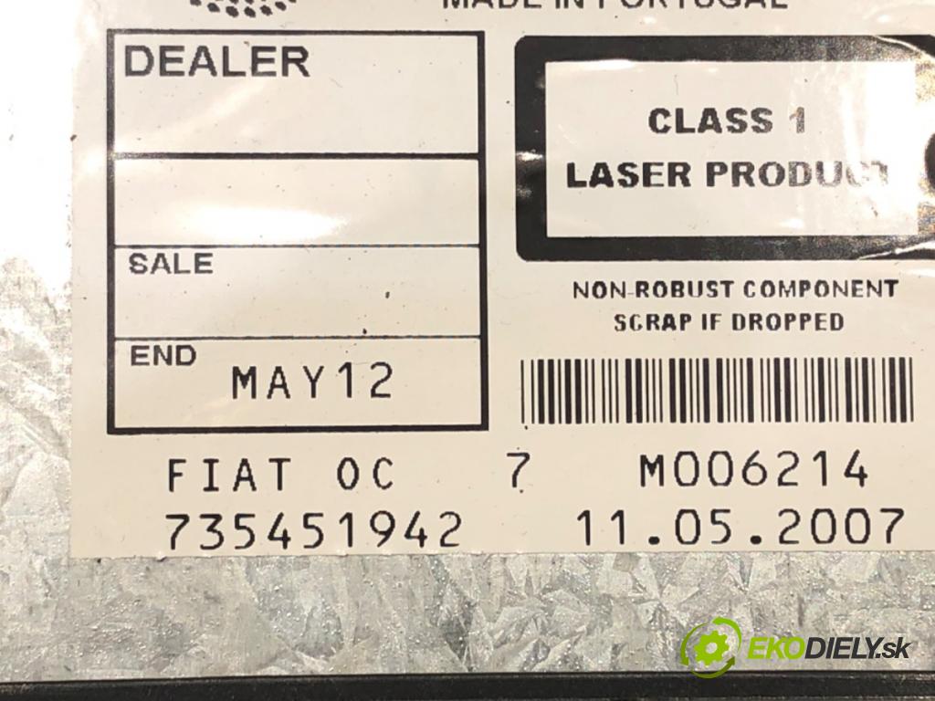 FIAT BRAVO II (198_) 2006 - 2022    1.9 D Multijet (198AXB1A) 88 kW [120 KM] olej napędowy 2007 - 2014  RADIO 735451942 (Audio zariadenia)