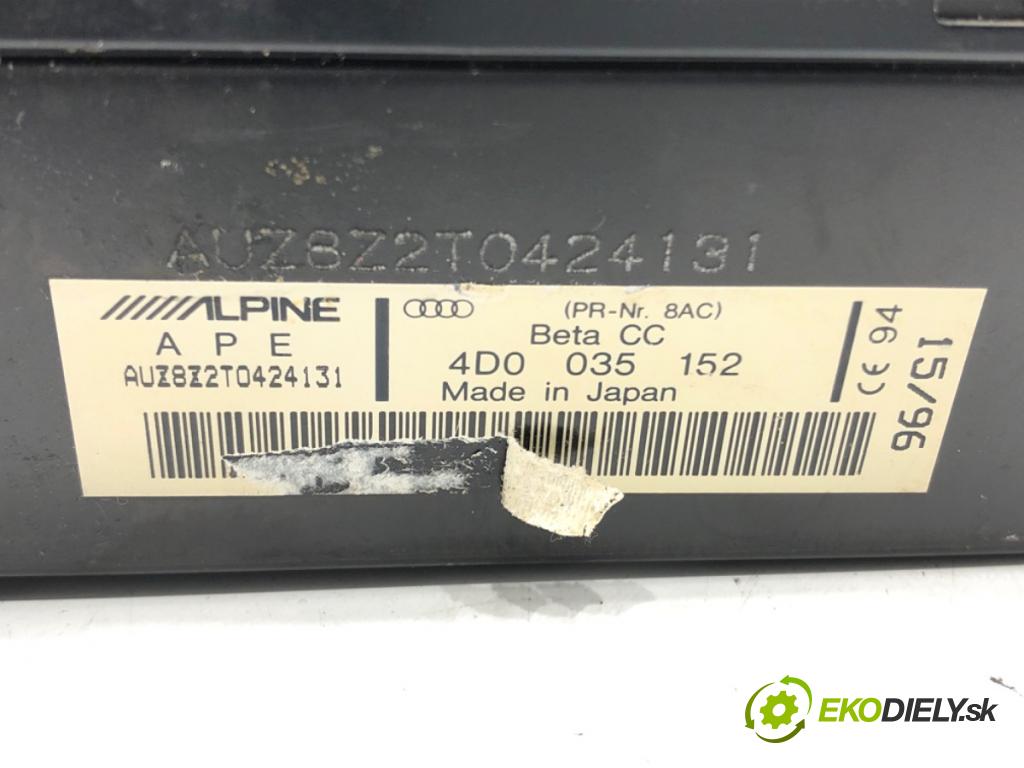 AUDI A4 B5 (8D2) 1994 - 2001    1.6 74 kW [100 KM] benzyna 1994 - 2000  RADIO 4D0035152 (Audio zariadenia)