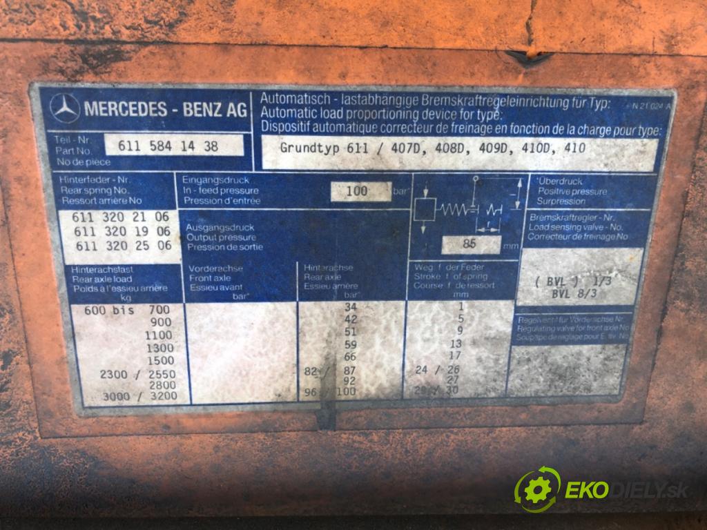 MERCEDES-BENZ T1 Autobus (602) 1977 - 1996    310 D 2.9 70 kW [95 KM] olej napędowy 1989 - 1996  kapota  (Kapoty)