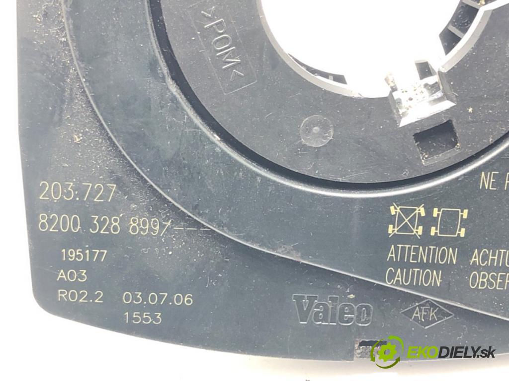 RENAULT LAGUNA II (BG0/1_) 2001 - 2007    1.6 16V (BG1G, BG1H) 82 kW [112 KM] benzyna 2005 - 2007  Krúžok, slimák airbag 82003288997 (Airbag)
