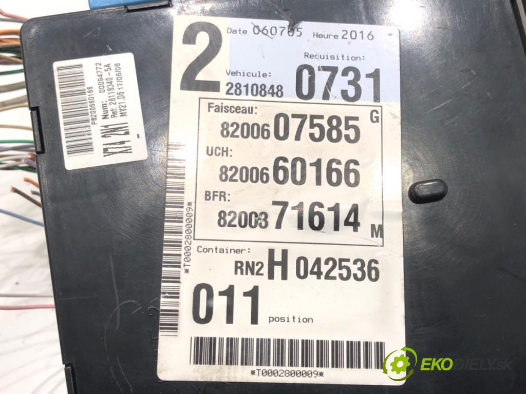 RENAULT LAGUNA II (BG0/1_) 2001 - 2007    1.6 16V (BG1G, BG1H) 82 kW [112 KM] benzyna 2005 - 2007  modul BSI 8200607585 (Pojistkové skříňky)