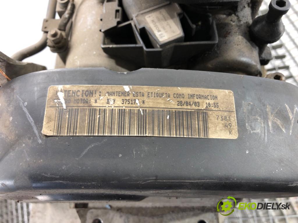 SEAT IBIZA III (6L1) 2002 - 2009    1.4 16V 55 kW [75 KM] benzyna 2002 - 2007  motor BKY (Motory (kompletní))