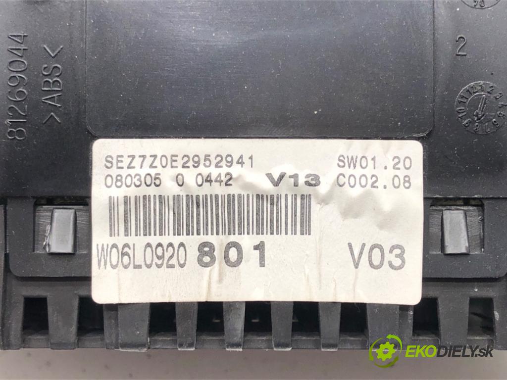 SEAT IBIZA III (6L1) 2002 - 2009    1.4 16V 55 kW [75 KM] benzyna 2002 - 2007  Prístrojovka 6L0920801 (Prístrojové dosky, displeje)