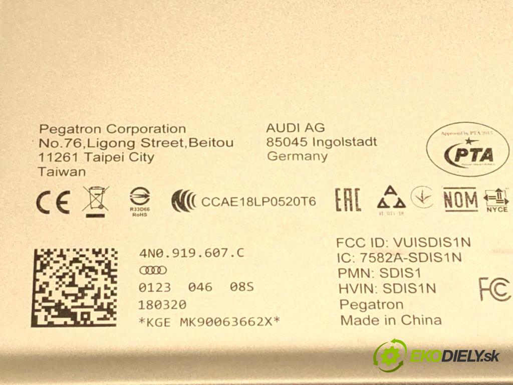 AUDI A8 D5 (4N2, 4N8) 2017 - 2022    60 TFSI Mild Hybrid quattro 338 kW [460 KM] Hybryda silnik benzynowy / elektryczny 2018 - 2022  obrazovka LCD sedačky predný pravy 4N0919607C