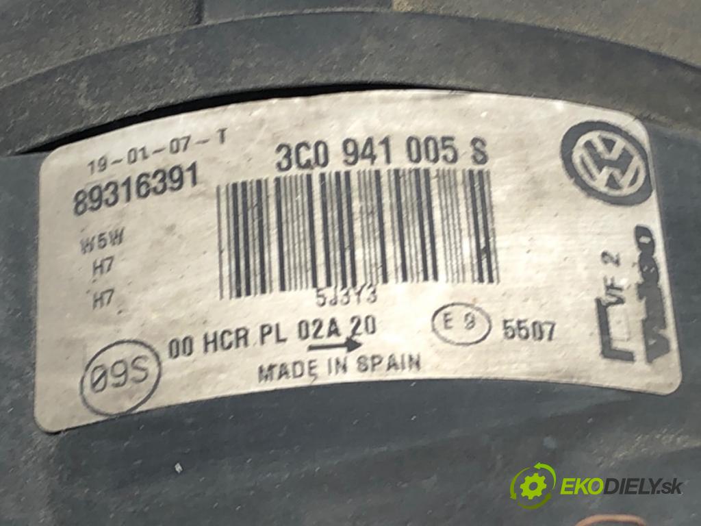 VW PASSAT B6 Variant (3C5) 2005 - 2011    2.0 TDI 103 kW [140 KM] olej napędowy 2005 - 2009  světlomet levý přední část 3C0941005S
