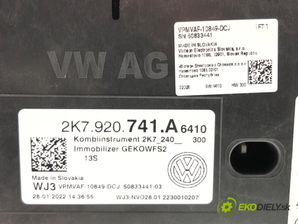 VW CADDY V Nadwozie pełne/minivan (SBA, SBH) 2020 - 2022    2.0 TDi BMT 90 kW [122 KM] olej napędowy 2020 - 2022  Prístrojovka 2K7920741A (Prístrojové dosky, displeje)
