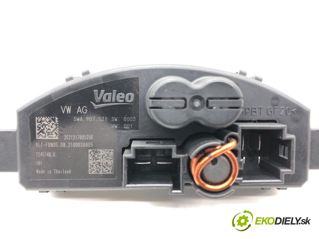VW CADDY V Nadwozie pełne/minivan (SBA, SBH) 2020 - 2022    2.0 TDi BMT 90 kW [122 KM] olej napędowy 2020 - 2022  odpor rezistor topení vzduchu 5WA907521 (Odpory topení)