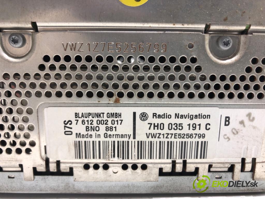 VW TRANSPORTER V Autobus (7HB, 7HJ, 7EB, 7EJ) 2003 - 2015    2.5 TDI 4motion 96 kW [130 KM] olej napędowy 2004 - 2009  RADIO 7H0035191C (Audio zariadenia)