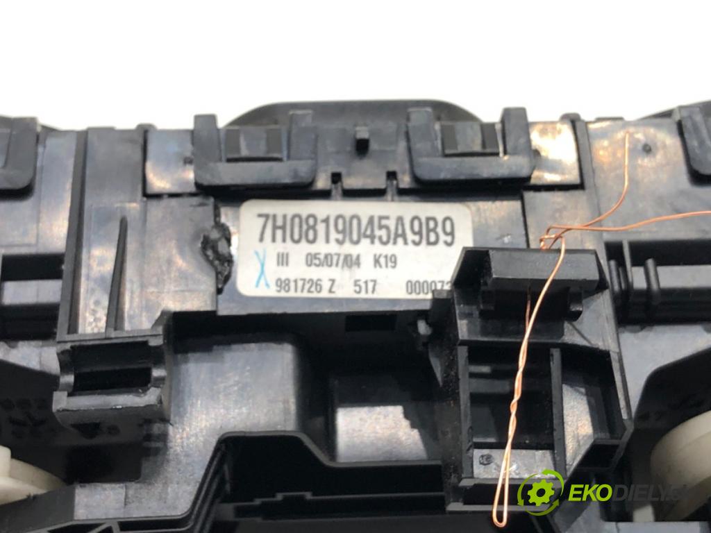 VW TRANSPORTER V Autobus (7HB, 7HJ, 7EB, 7EJ) 2003 - 2015    2.5 TDI 4motion 96 kW [130 KM] olej napędowy 2004 - 2009  Panel ovládania kúrenia 7H0819045A (Prepínače, spínače, tlačidlá a ovládače kúrenia)