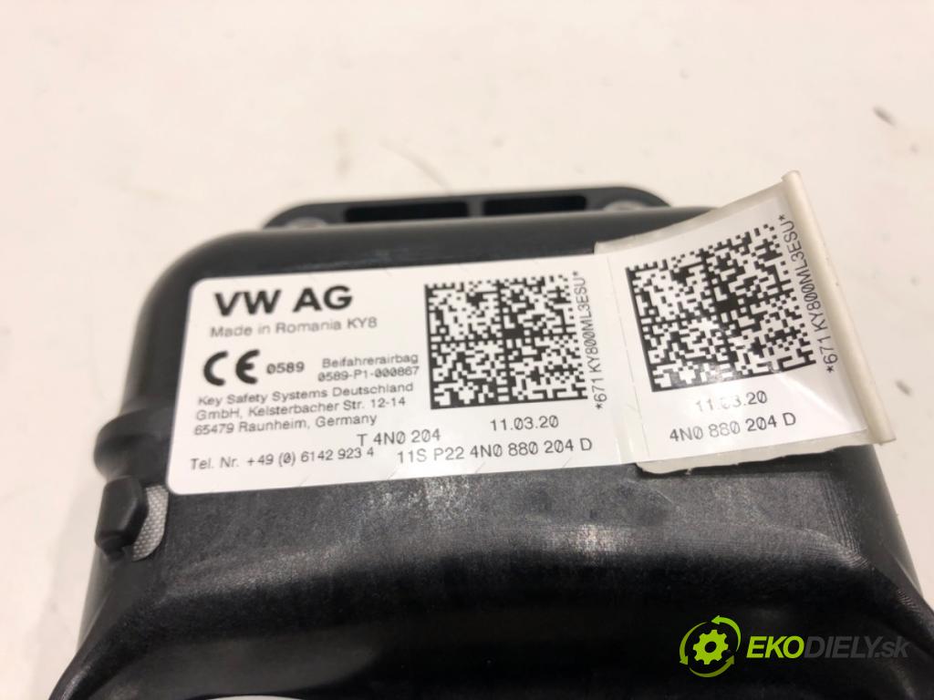AUDI A8 D5 (4N2, 4N8) 2017 - 2022    60 TFSI Mild Hybrid quattro 338 kW [460 KM] Hybryda silnik benzynowy / elektryczny 2018 - 2022  AirBag spolujazdca 4N0880204D (Airbagy)