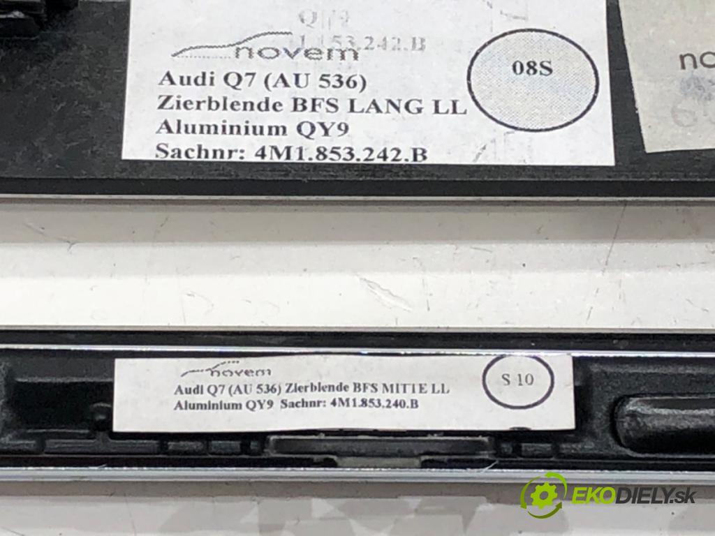 AUDI Q7 (4MB, 4MG) 2015 - 2022    3.0 TDI quattro 200 kW [272 KM] olej napędowy 2015 - 2019  lišty kryt 4M1853189R 4M1853242B (Lišty)