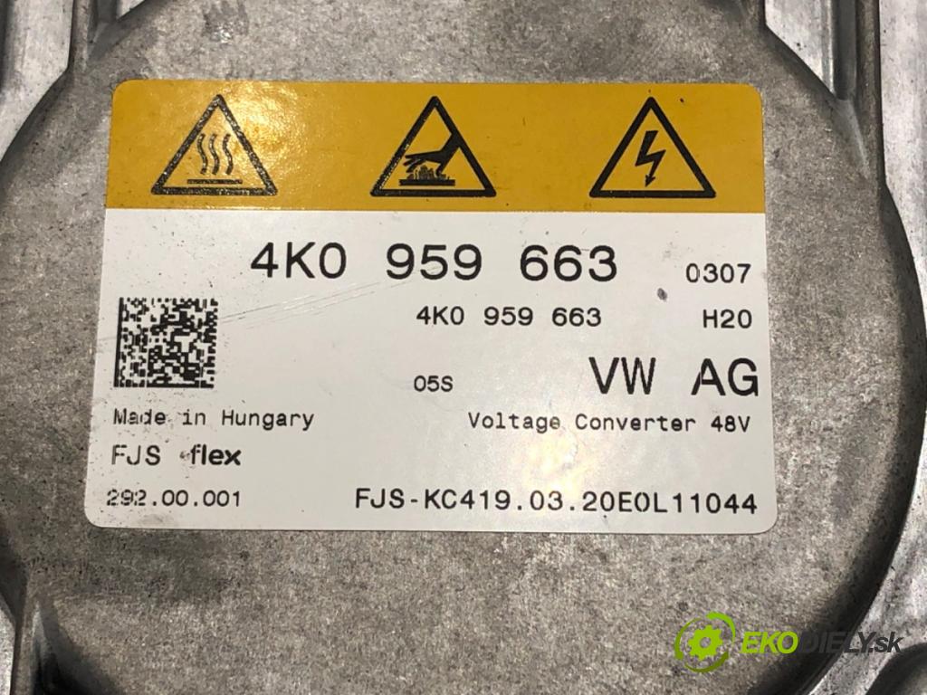 AUDI A8 D5 (4N2, 4N8) 2017 - 2022    60 TFSI Mild Hybrid quattro 338 kW [460 KM] Hybryda silnik benzynowy / elektryczny 2018 - 2022  měnič NAPĚTÍ: 4K0959663