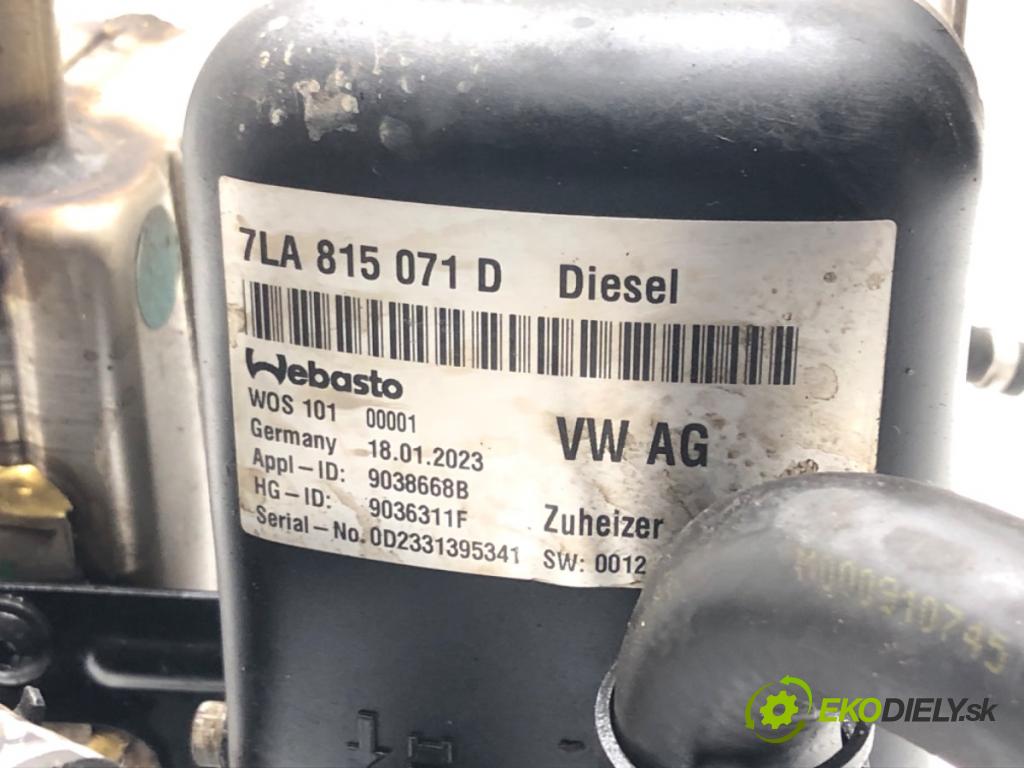 VW TRANSPORTER / CARAVELLE VI Autobus (SGB, SGJ, SHB, SHJ) 2015 - 2022    2.0 TDI 110 kW [150 KM] olej napędowy 2015 - 2022  Webasto 7LA815071D (Webasto ohřívače)