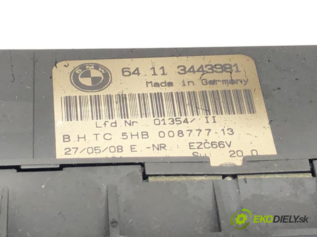 BMW X3 (E83) 2003 - 2011    3.0 sd 210 kW [286 KM] olej napędowy 2006 - 2008  Panel ovládania kúrenia 3443981 (Prepínače, spínače, tlačidlá a ovládače kúrenia)