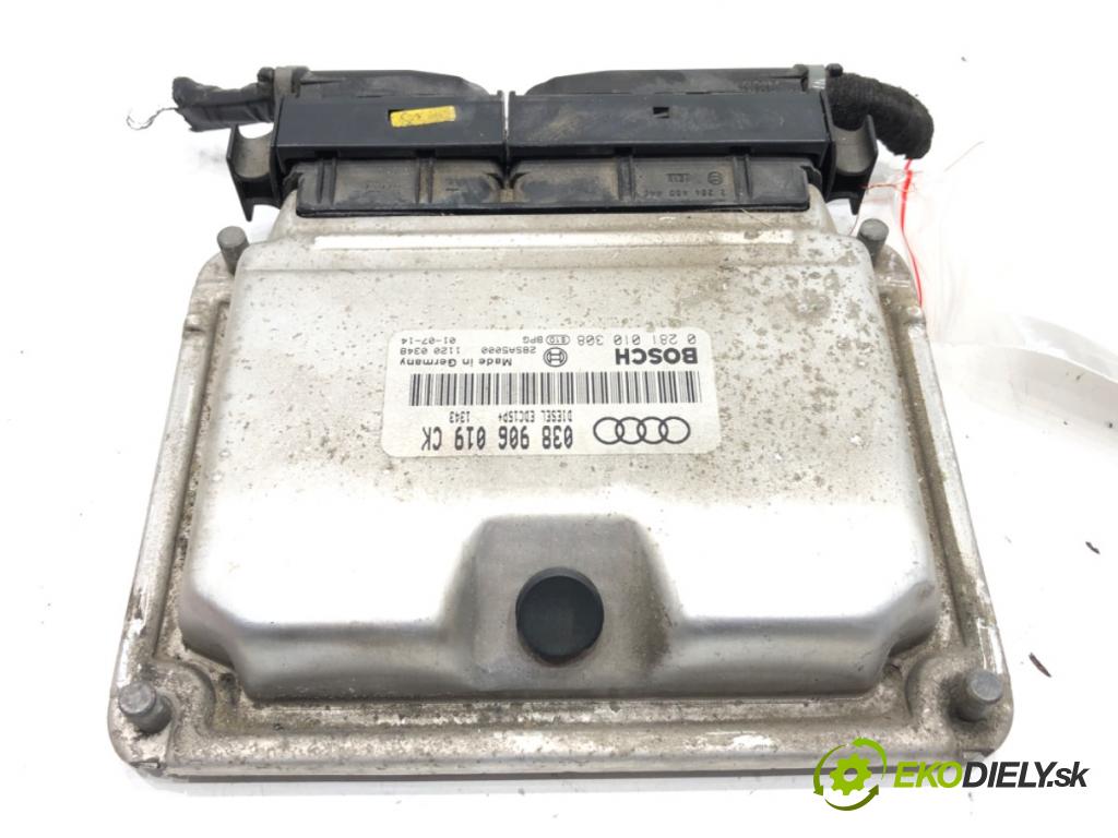 AUDI A3 (8L1) 1996 - 2006    1.9 TDI 96 kW [130 KM] olej napędowy 2000 - 2003  riadiaca jednotka Motor 038906019CK (Riadiace jednotky)