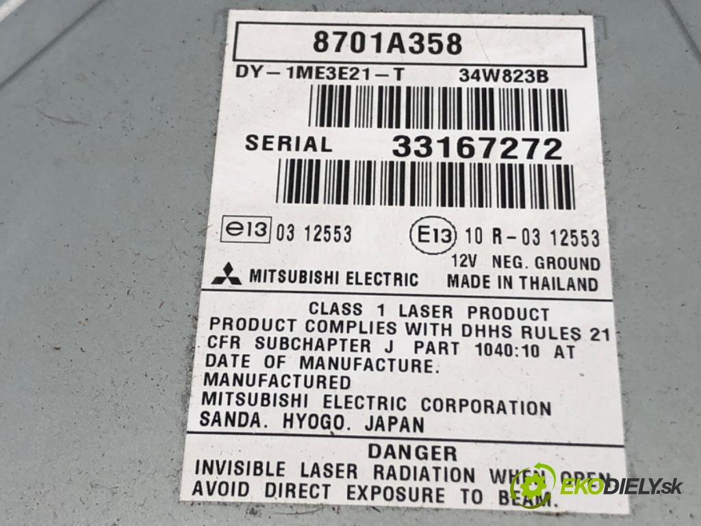 MITSUBISHI MIRAGE / SPACE STAR VI liftback (A0_A) 2012 - 2022    1.0 (A05A) 52 kW [71 KM] benzyna 2012 - 2022  RADIO 8701A358 (Audio zariadenia)