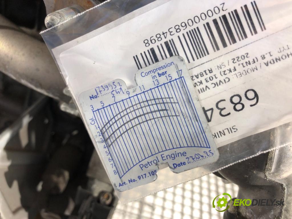 HONDA CIVIC VIII Hatchback (FN, FK) 2005 - 2022    1.8 (FN1, FK2) 103 kW [140 KM] benzyna 2005 - 2022  motor R18A2 (Motory (kompletní))