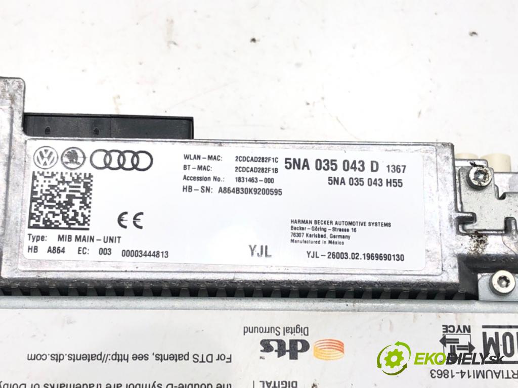 VW TIGUAN ALLSPACE (BW2, BJ2) 2017 - 2022    2.0 TSI 4motion 140 kW [190 KM] benzyna 2018 - 2022  čítač navigácie 5NA035043D (Ostatné)