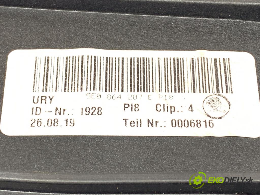 SKODA OCTAVIA III Combi (5E5, 5E6) 2012 - 2022    1.6 TDI 85 kW [115 KM] olej napędowy 2017 - 2022  Lakťová opierka 5E0864207E (Lakťová opierka)