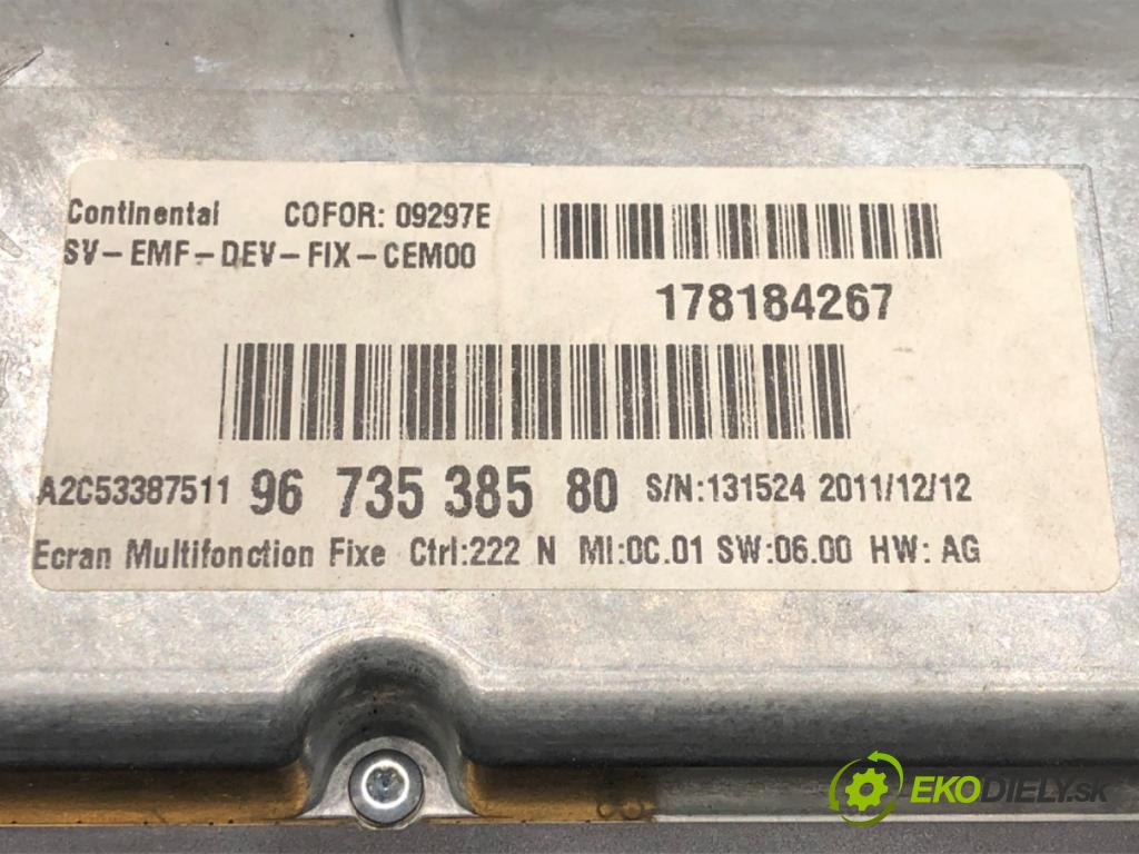 PEUGEOT 807 (EB_) 2002 - 2022    2.0 HDI 100 kW [136 KM] olej napędowy 2006 - 2022  Dislpej 9673538580 (Prístrojové dosky, displeje)
