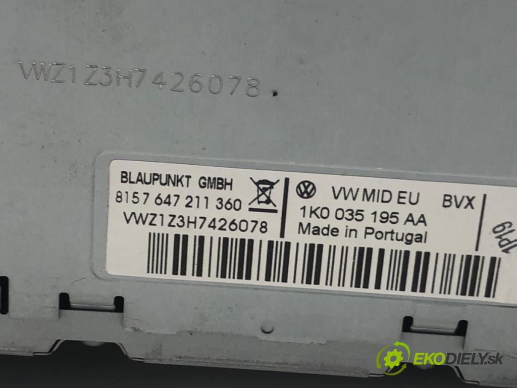 VW TIGUAN (5N_) 2007 - 2018    1.4 TSI 4motion 110 kW [150 KM] benzyna 2007 - 2018  RADIO 1K0035195AA (Audio zariadenia)