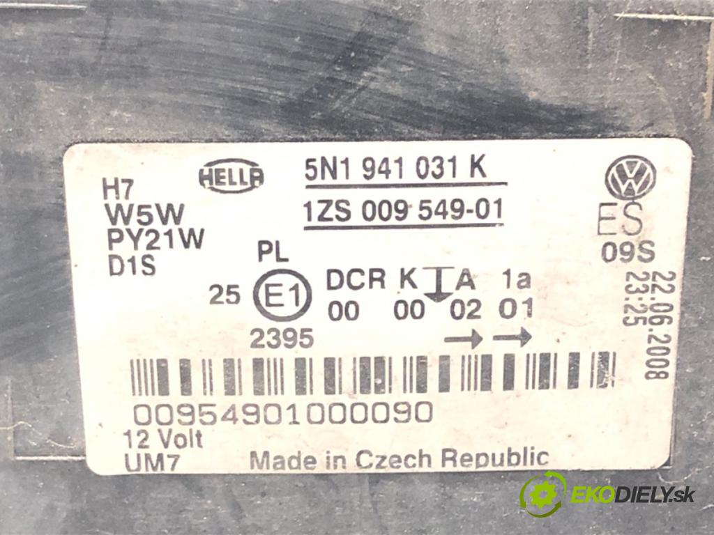 VW TIGUAN (5N_) 2007 - 2018    1.4 TSI 4motion 110 kW [150 KM] benzyna 2007 - 2018  Svetlomet ľavy predný XENON 5N1941031K