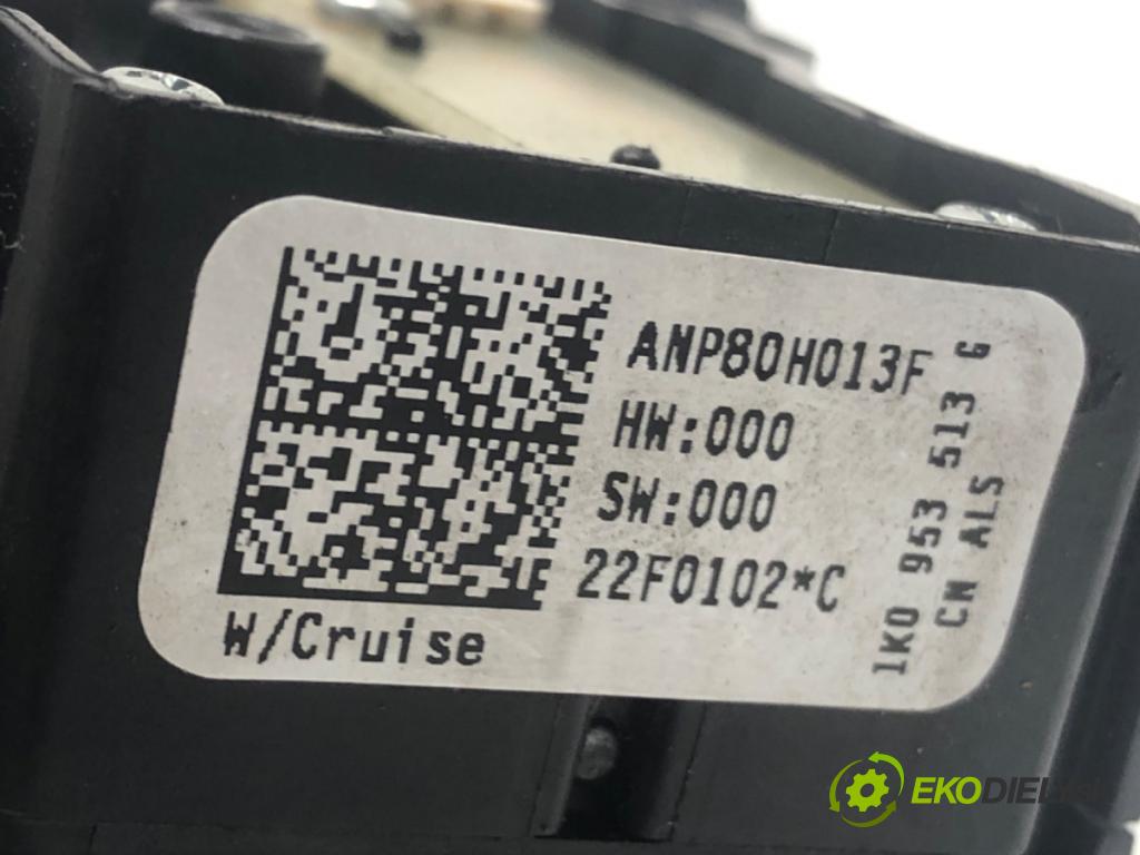 VW TIGUAN (5N_) 2007 - 2018    1.4 TSI 4motion 110 kW [150 KM] benzyna 2007 - 2018  Prepínač kombinovaný 1K0953513G 1K0953519J (Prepínače, spínače, tlačidlá a ovládače kúrenia)
