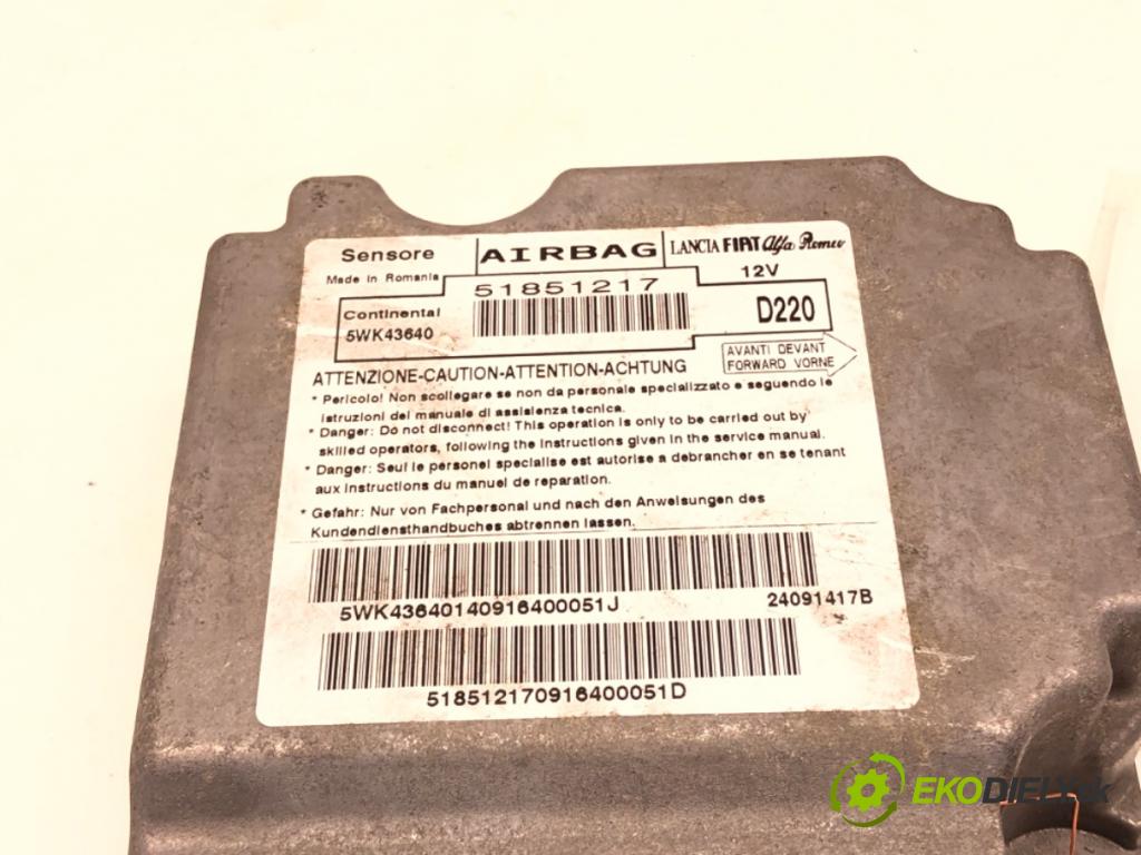 FIAT BRAVO II (198_) 2006 - 2022    1.6 D Multijet (198AXH1B) 77 kW [105 KM] olej napędowy 2007 - 2014  senzor airbag 51851217 (Snímače)