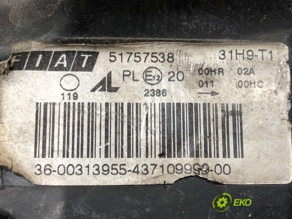 FIAT BRAVO II (198_) 2006 - 2022    1.6 D Multijet (198AXH1B) 77 kW [105 KM] olej napędowy 2007 - 2014  světlomet levý přední část 51757538