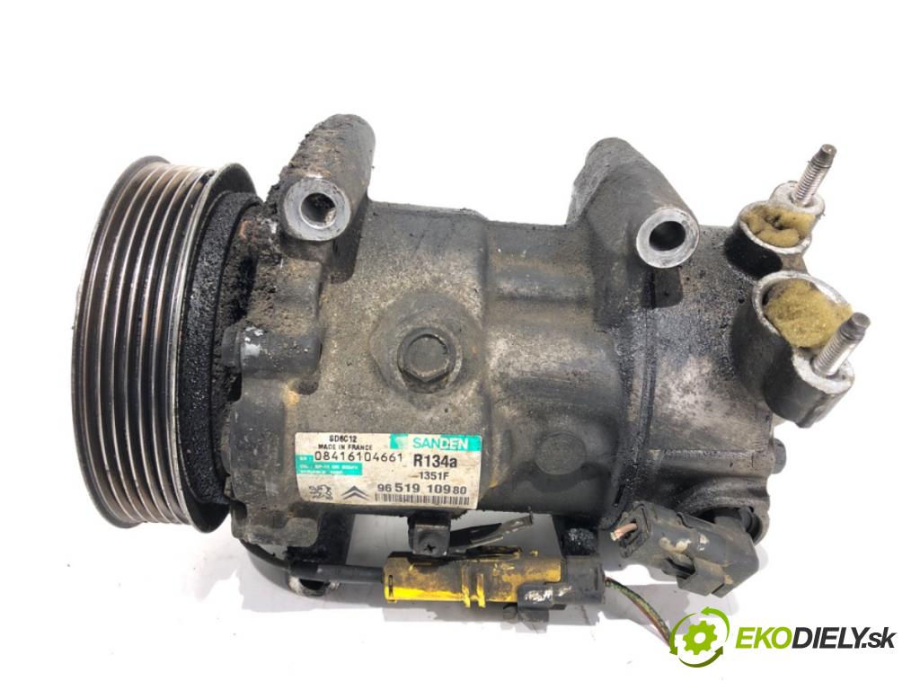PEUGEOT 207 (WA_, WC_) 2006 - 2015    1.4 16V 65 kW [88 KM] benzyna 2006 - 2013  Kompresor klimatizácie 9651910980 (Kompresor klimatizácie)