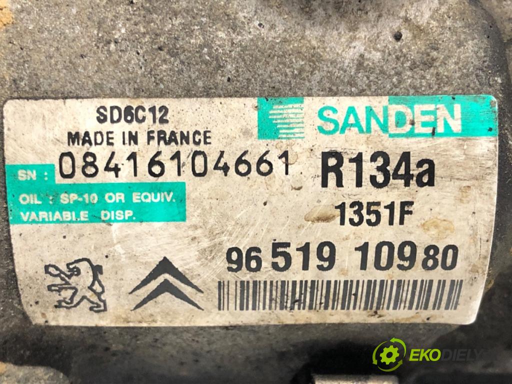 PEUGEOT 207 (WA_, WC_) 2006 - 2015    1.4 16V 65 kW [88 KM] benzyna 2006 - 2013  Kompresor klimatizácie 9651910980 (Kompresor klimatizácie)