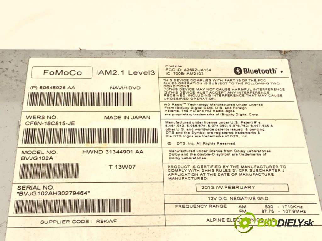 JAGUAR XF I (X250) 2008 - 2015    3.0 250 kW [340 KM] benzyna 2012 - 2015  RADIO 50645928AA (Audio zariadenie)