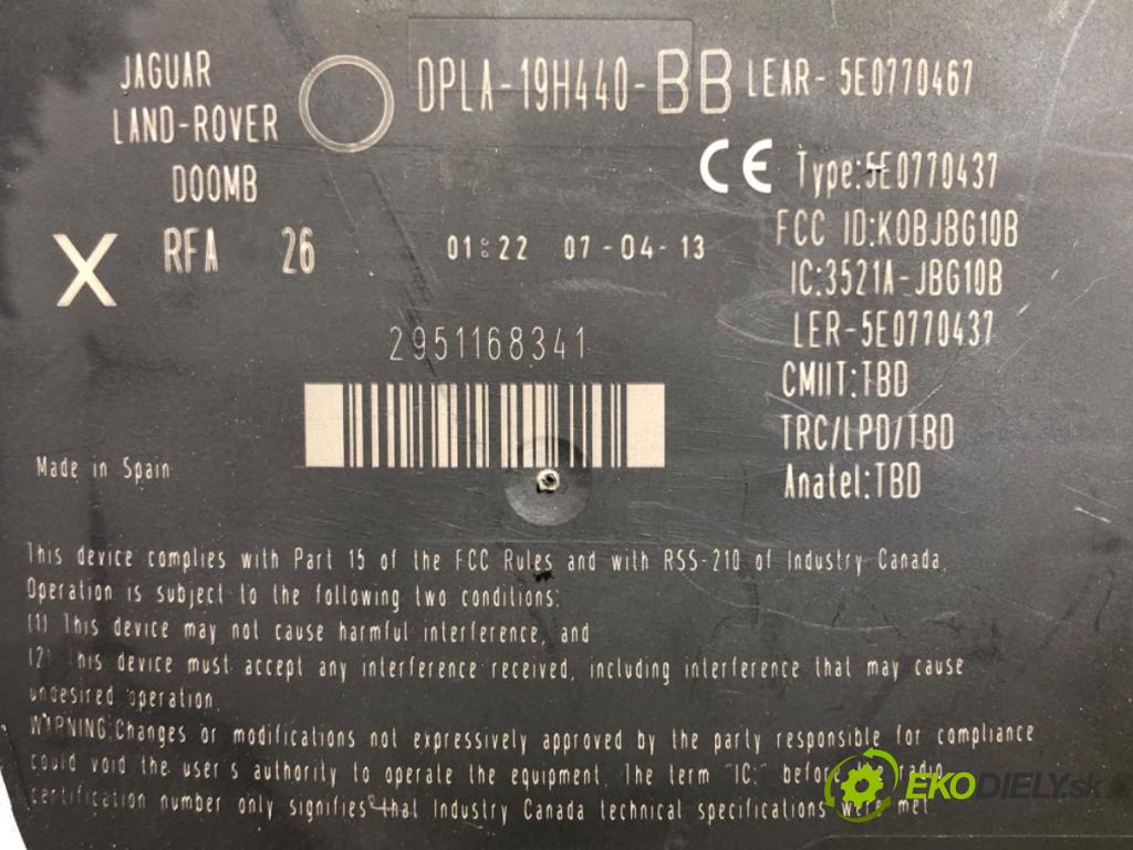 JAGUAR XF I (X250) 2008 - 2015    3.0 250 kW [340 KM] benzyna 2012 - 2015  Modul komfortu DPLA-19H440-BB (Modul komfortu)