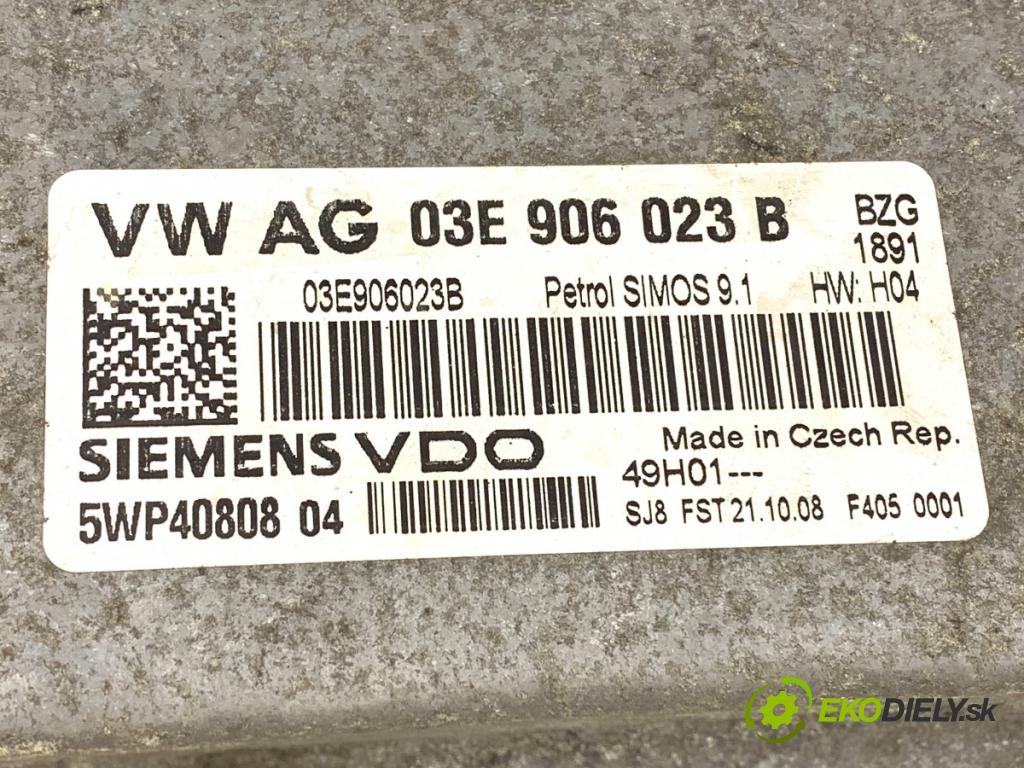 SKODA FABIA II (542) 2006 - 2014    1.2 51 kW [70 KM] benzyna 2007 - 2014  riadiaca jednotka Motor 03E906023B (Riadiace jednotky)