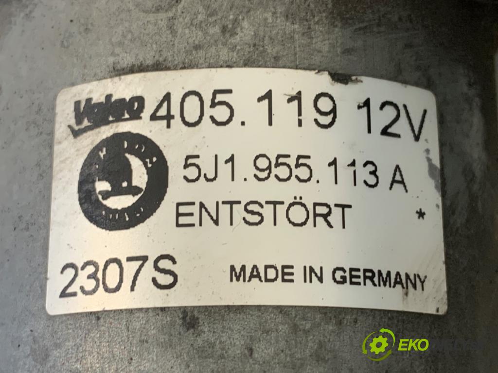 SKODA FABIA II (542) 2006 - 2014    1.2 51 kW [70 KM] benzyna 2007 - 2014  Mechanizmus stieračov predný 5J1955113A (Motorček stieračov predné)