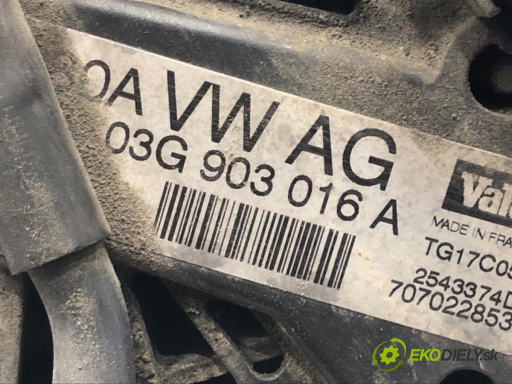 AUDI A6 C6 Avant (4F5) 2004 - 2011    2.0 TDI 103 kW [140 KM] olej napędowy 2005 - 2008  Alternátor 03G903016A (Alternátory)